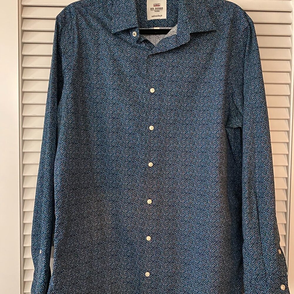 Ben Sherman Button Down Shirt, Blue, Size L